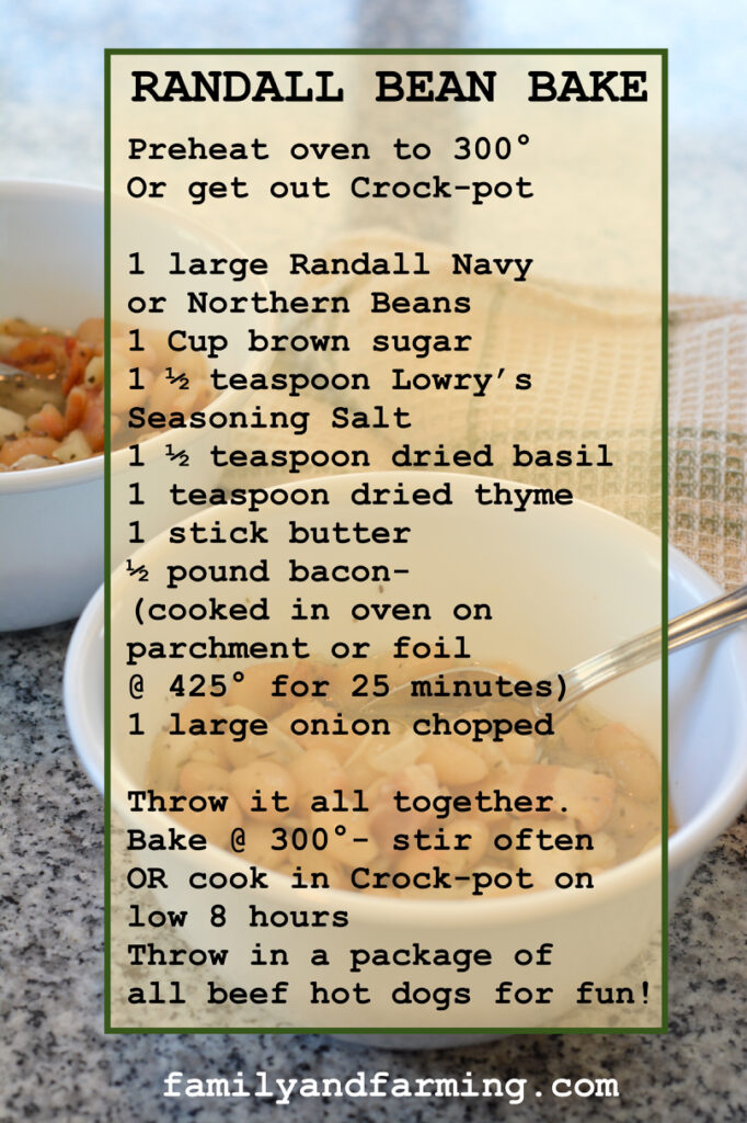 Randall Bean Bake Recipe