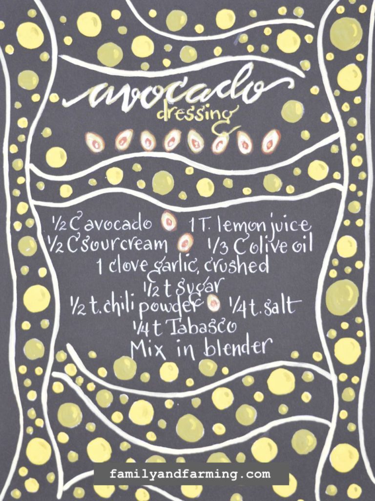 Illustrated Avocado Dressing Recipe