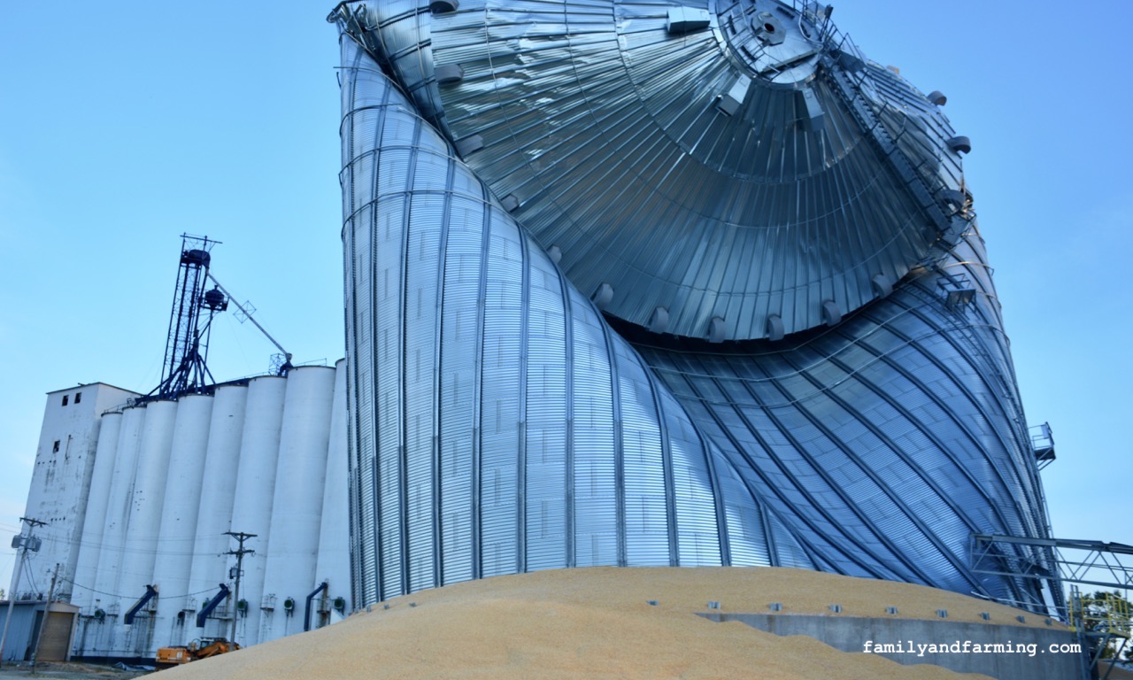Collapsed Grain Bin from 2020 Derecho in Iowa