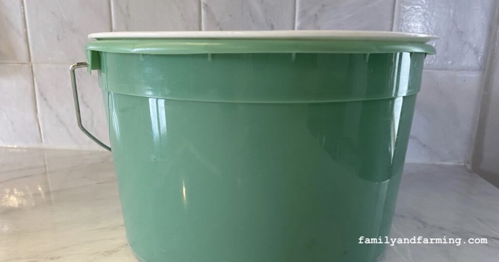 Compost Bucket on Kitchen Counter