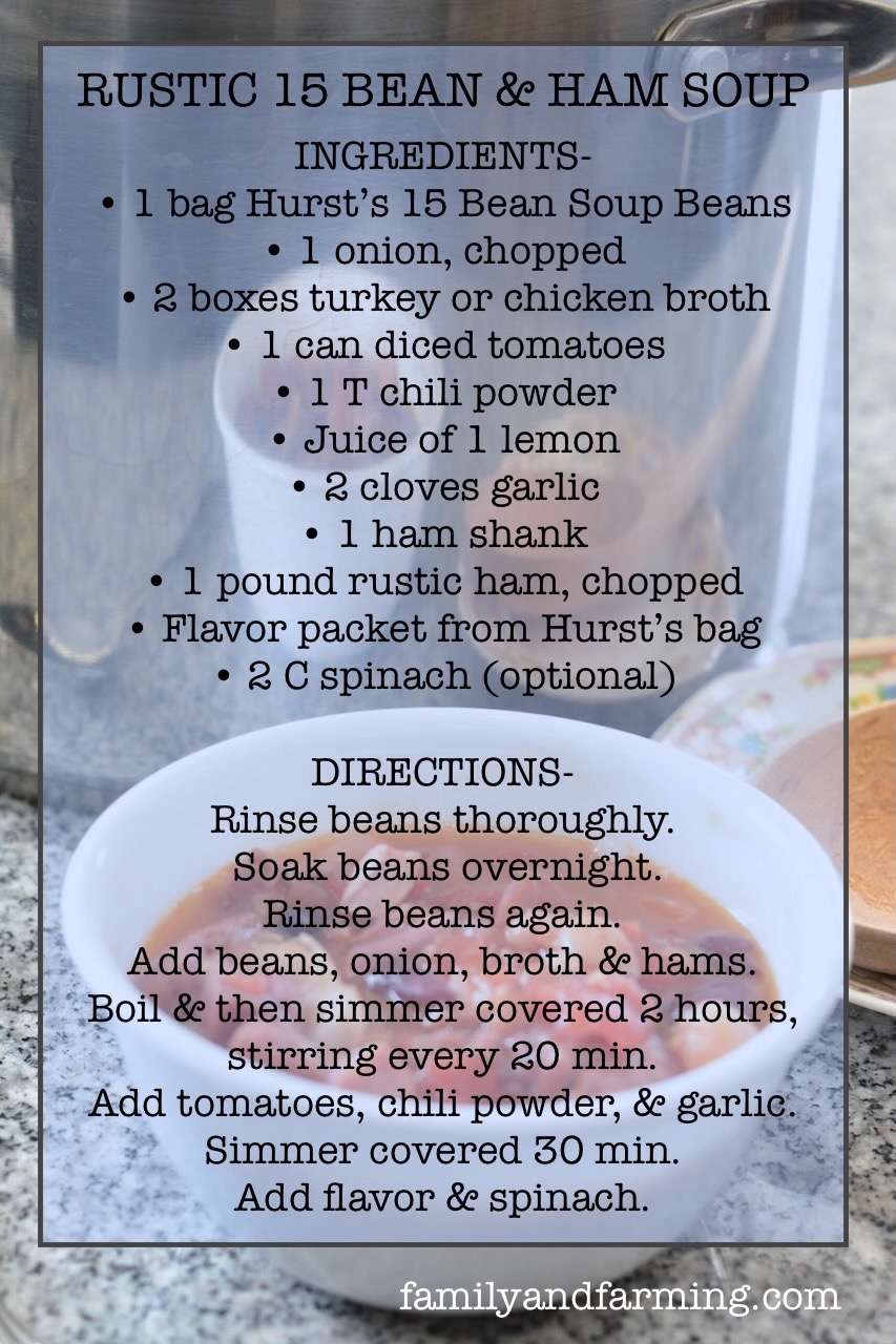 Rustic Ham and Bean Soup • Family and Farming